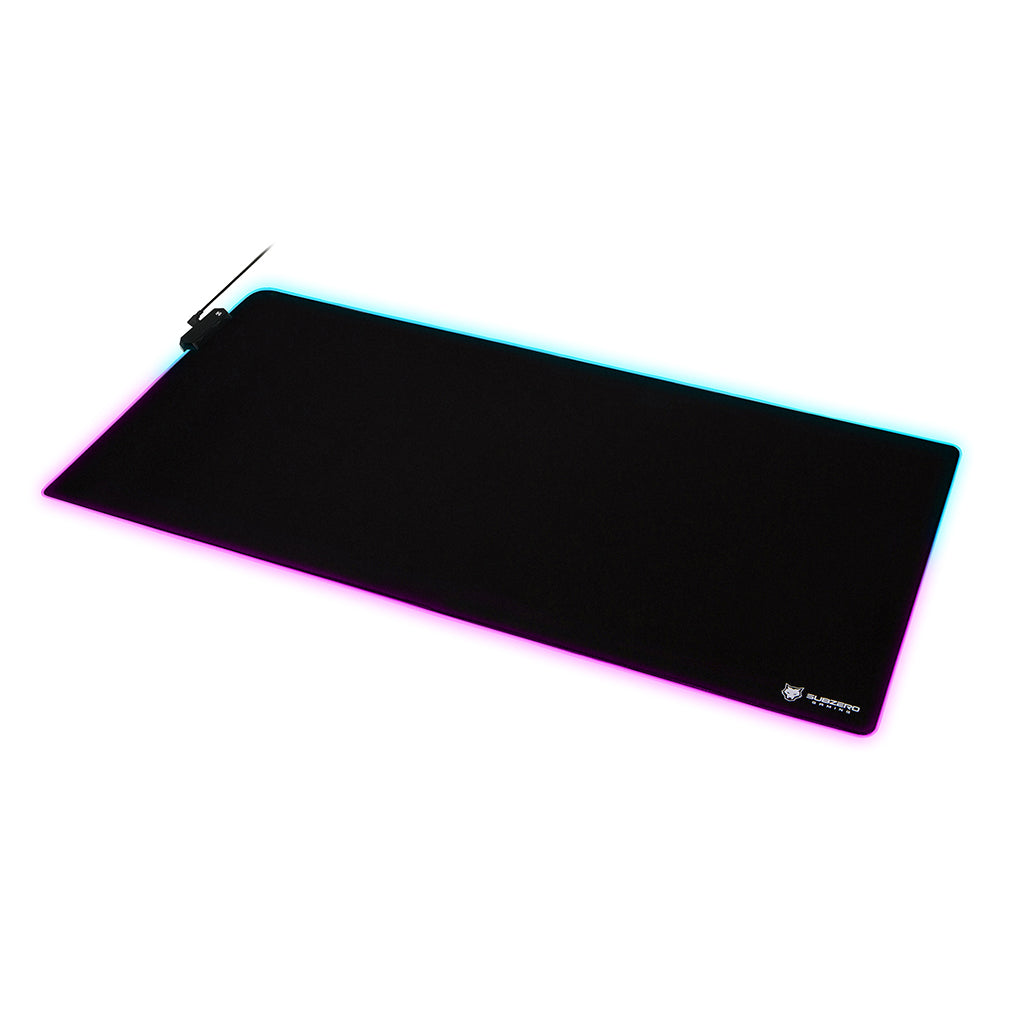 TYKA Extended Mammoth RGB Gaming Mouse Pad, Long XXL, Stitched Edges, 36&quot;x18&quot; (Black)