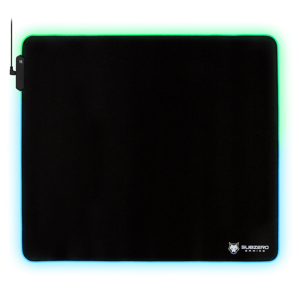 TYKA RGB Gaming Mouse Pad, Large, Stitched Edges, 18&quot;x16&quot; (Black)