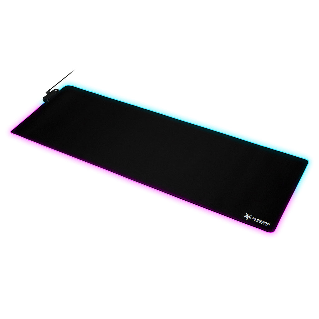 TYKA Extended RGB Gaming Mouse Pad, Long XL, Stitched Edges, 36&quot;x12&quot; (Black)